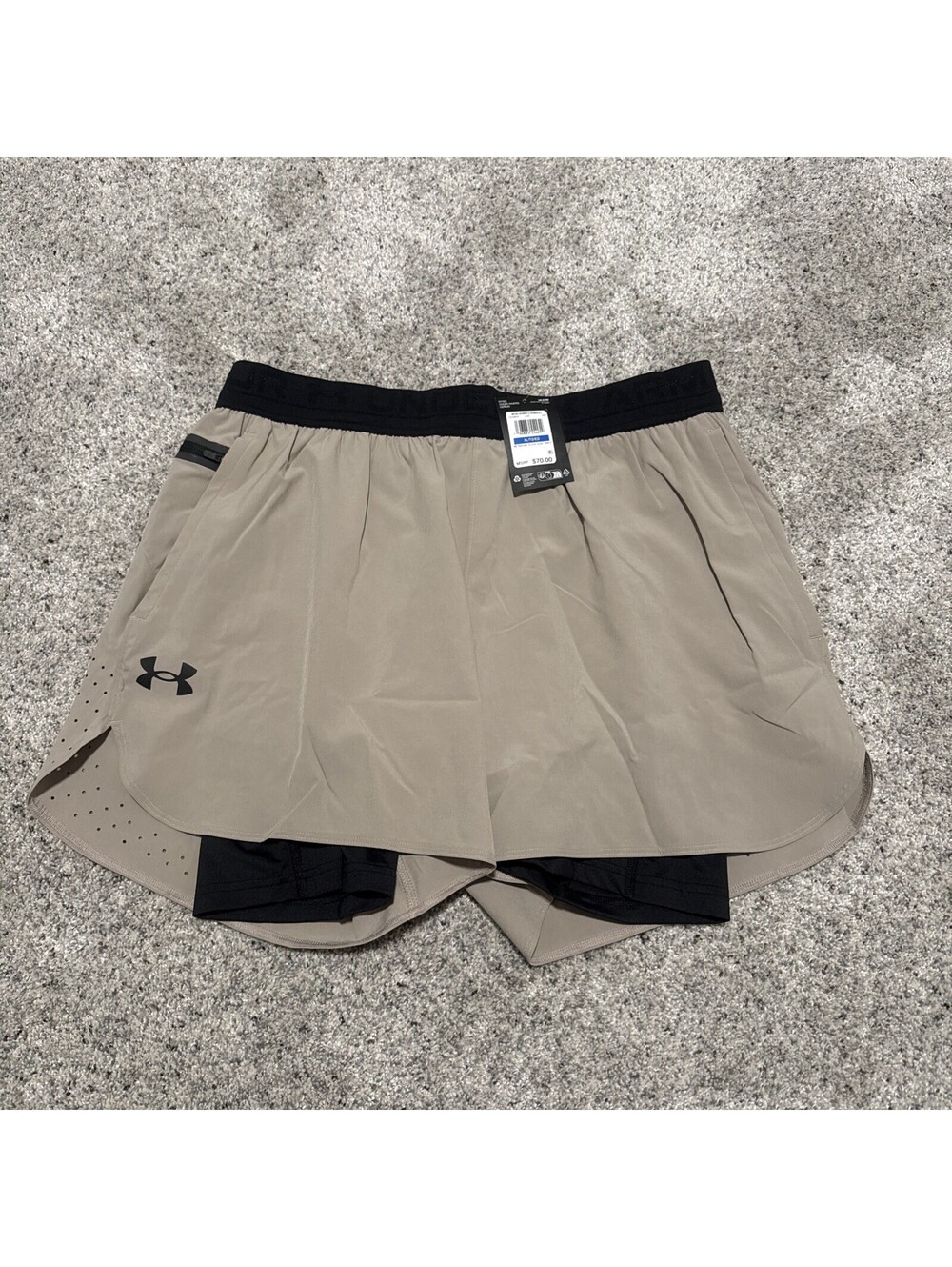 Under Armour Vanish Elite 2-in-1 Shorts Men’s XL Taupe NWT 1378604-203